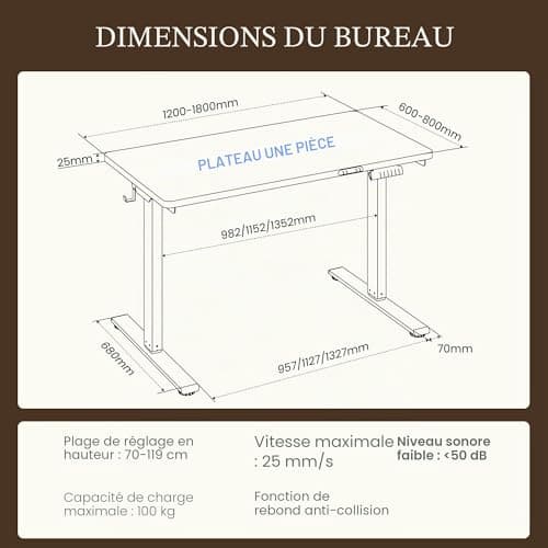 Flexispot E7 — Electric Sit-Stand Desk 160x80cm — vue 3