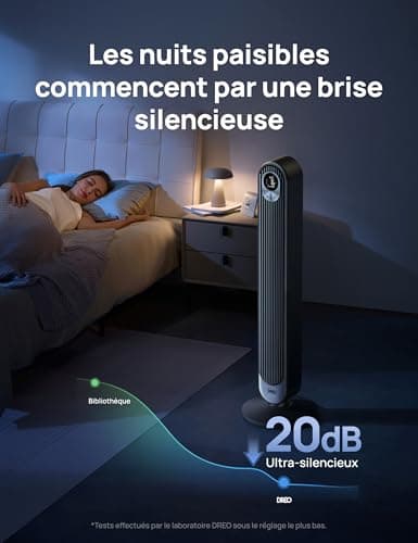 DREO Ventilateur Colonne 20dB Silencieux — vue 3