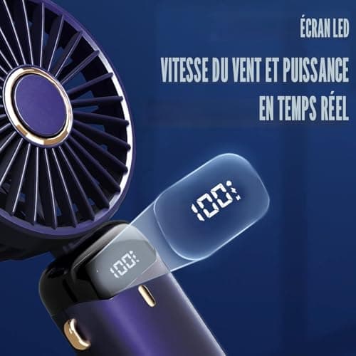Ventilateur Portable USB 5 Vitesses LED — vue 4